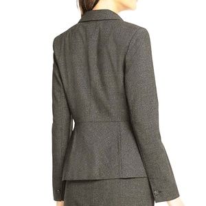 Ann Taylor One-Button Blazer in Brown Tweed